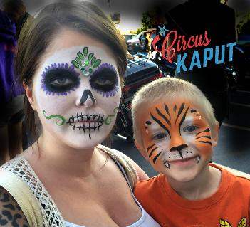 Day of the Dead and Tiger face painting
