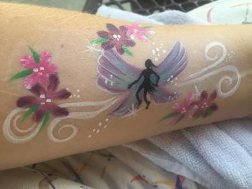 Tinkerbell arm painting