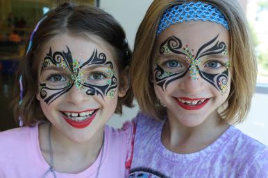 swirls and dots face painting