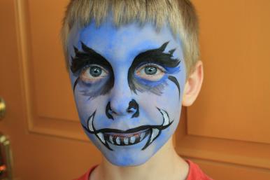 Blue Monster Face Painting