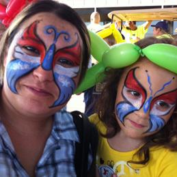 Mother and Daughter Face Paintings