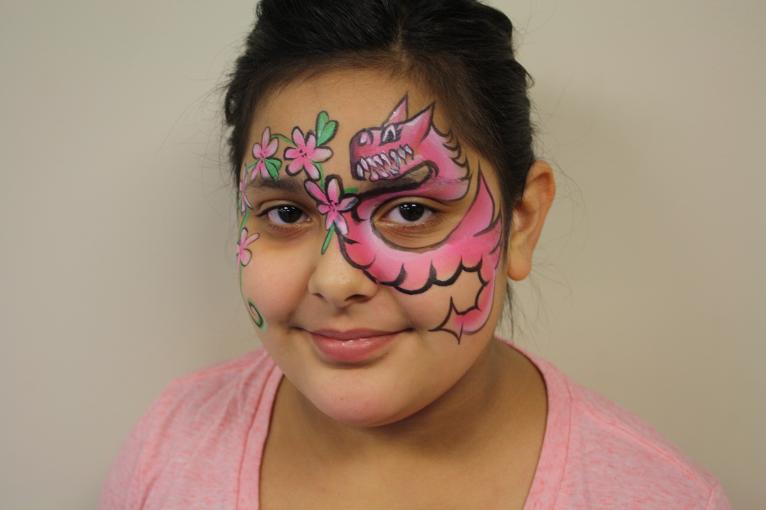 Pink Dragon face painting
