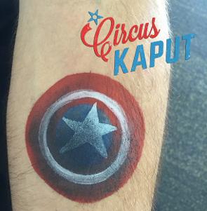 Captain America shield arm painting